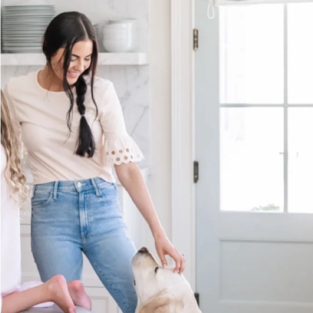 See by Chloe blush Top seen on Rachel Parcell
